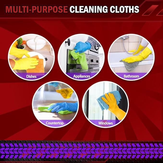 AIDEA Microfiber Cleaning Cloth 24 Pack, Microfiber Towels for Cars, Soft & Absorbent Cleaning Rags, Premium Lint Free Shop Towels for House, Kitchen, Car, 12inx16in, Grey