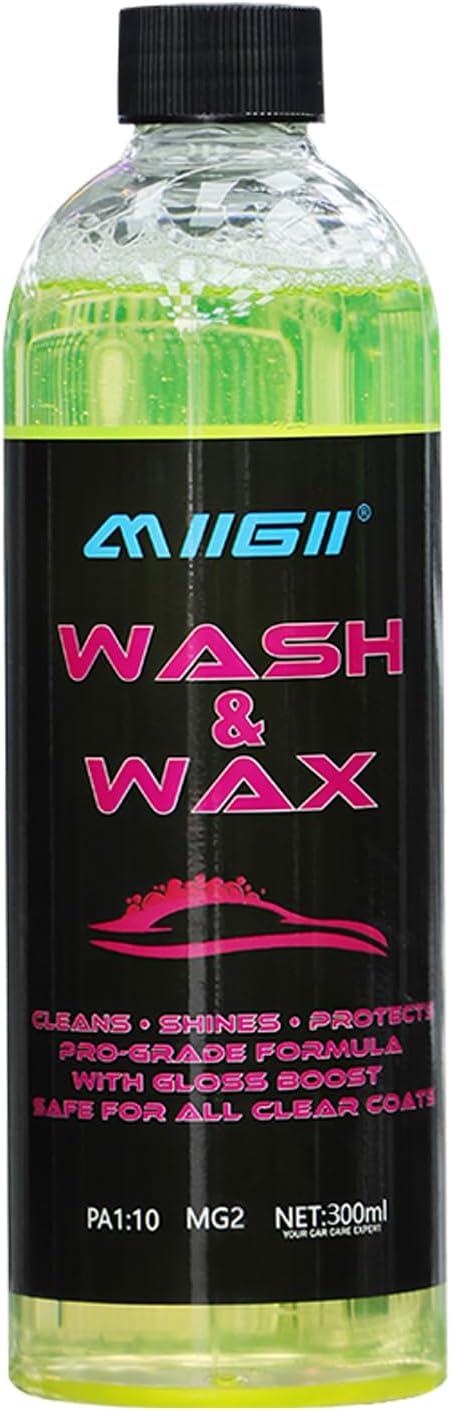 MIIGII Car Wash Soap with Paint Protection Coating - pH Balanced Car Shampoo - Rich Suds & Deep Cleaning - All Vehicles - 300ml (10oz)