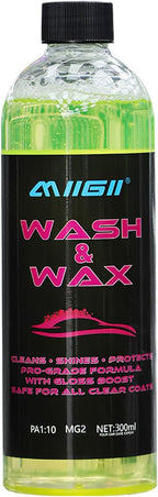 MIIGII Car Wash Soap with Paint Protection Coating - pH Balanced Car Shampoo - Rich Suds & Deep Cleaning - All Vehicles - 300ml (10oz)