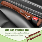 2PCS Car Seat Gap Filler Organizer, Seat Side Gap Organizer for Phone Keys Cards, Multifunctional Automotive Interior Storage Accessories, Universal for SUV Truck Sedan (Dark Brown)