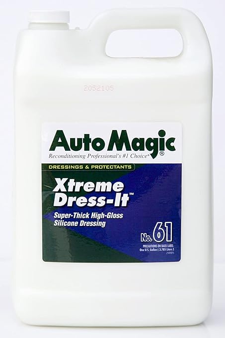 Auto Magic Xtreme Dress-It - Thick, High-Gloss Silicone Dressing for Tires, Rubber & More - 128 Fl Oz