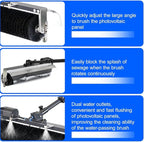 Electric Solar Panel Cleaning Tool with Roller Brush and Water Fed Pole for Efficient Photovoltaic Maintenance