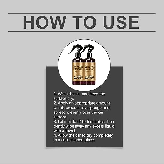 PTZ Crystal Serum, 10.58 Fl Oz Graphene Ceramic Coating, Graphene Ceramic Coating For Cars, High Gloss Finish (2pcs)