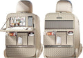 XDV Car Seat Organizers,Multi-functional Back Seat Protectors, Storage Pouches, and Tray Holders (for Cars, Kids, Seat Back and Rear Seats) (Woven Beige, 2 Pcs)