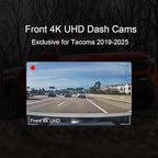 4K Dash Cam Suitable for Toyota Tacoma 2024-2025 SR SR5 TRD Sport Pre-Runner Off Road Limited & Tacoma Hybrid, OEM Look, UHD 2160P Video, WiFi & APP, Loop Recording, Plug&Play, 128GB (F10)
