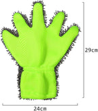 PENINSULA LOVE 2 PCS Car Wash Mitts 5-Finger Microfiber Cleaning Mitt for Cars Double-Sided Dusting Gloves Scratch-Free Auto Interior Exterior Washing Gloves