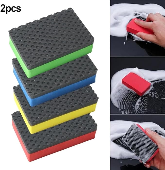 Car Detailing Clay Bar Kit 2 Sponge Blocks for Polishing and Dirt Removal (Green)