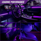 Ambient Lighting Car Led Lights Interior,43.3’’ USB Powered Acrylic Neon Flexible Strip Fiber Optic LED Ambient Lighting Kits with Remote APP, RGB Music Lights Sync for Inside car Dashboard