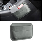 Moly Magnolia Car Seat Side Pocket Organizer, American Flag PU Leather Storage Bag, Pen Phone Holder Tray Pouch Seat Gap Filler, Interior Accessories for Auto Door Window Console (Gray)