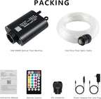 Starlight Headliner Kit - 200pcs 0.03in 6.5ft Fiber Optic Star Lights for Car with 16W RGBW, Twinkle/Meteor Music Sync, APP/Remote Control for Car Roof/Bedroom Ceiling
