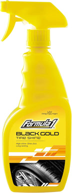 Formula 1 Black Gold, Long-Lasting Tire Shine Restores Glossy Black Color to Rubber and Plastic Trim, Water Resistant with UV Protection, 16 oz