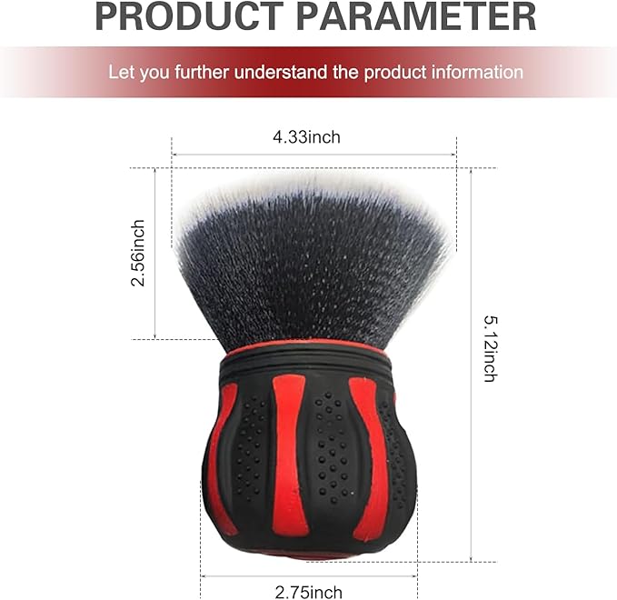 Car Detailing Brush, Ball-Shaped Cleaning Brush with Ultra Soft Dense Bristles, Non-Slip Handle and Storage Rack Design, Universal Multi-Purpose Gap Cleaner for Car Home Office (Red)
