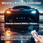 6PCS Wireless LED Strobe Lights with Remote Control, Wireless LED Warning Lights 8 Colors USB Charge IP65 Waterproof Anti-Collision, for Car Interior Motorcycle Bike Drone Car Truck RC Aircraft