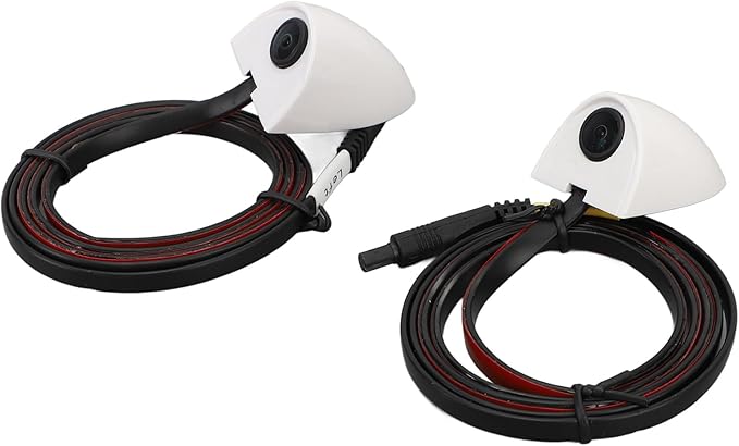 Car Blind Spot Camera, Car Blind Spot Camera Night Vision Assist Tape Mounting Left Right Side View Camera for Car Surveillance System (White)