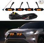 LED Grille Lights Compatible with Toyota RAV4 2019 2020 2021 2022 2023 2024 Front Grille Lights for Rav4 Accessories Hybird LE XLE SE XSE Limited (Amber)