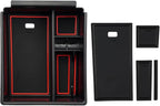 Autorder Center Console Organizer for 2022 2023 2024 Hyundai Tucson Accessories Armrest Storage Box Secondary Insert Tray with 2 Color Mats