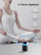 Waterless Essential Oil Diffuser: 9 Colors LED Scent Diffuser for Home&Car&Office - Portable Diffuser with 48H Battery, 4 Timers & 3 Mist Levels, Charcoal Black
