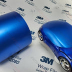 3M Car Wrap Roll 2080 Satin Perfect Blue | S347 | (5ft x 8ft (40 Sq/ft)) | Automotive Vinyl Wrap for Cars - Car Interior Wrap & Exterior | w/Free Instawraps Pro Glove