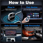 3 in 1 Wireless Carplay Adapter, Car Screen Mirroring Converter, 2026 Upgrade Mirror iOS Phone for iPhone/Airplay/Apple/Android, Bluetooth Auto Link, Wired to Wireless, Plug & Play (for Android)