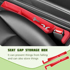 2PCS Car Seat Gap Filler Organizer, Seat Side Gap Organizer for Phone Keys Cards, Multifunctional Automotive Interior Storage Accessories, Universal for SUV Truck Sedan (Red)