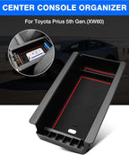 Autorder Center Console Organizer for 2023-2026 Toyota Prius Accessories Armrest Storage Box Secondary Insert Tray with 2 Color Mats