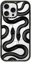 CASETiFY Impact Case for iPhone 16 Pro Max [Slim / 8.2 ft. 4X Military Grade Drop Protection/Compatible with Magsafe] - Black Kingsnake - Clear Black