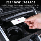Wireless Car Charger Compatible with BMW 3 Series G20 2020 2021 BMW 4 Series G22/G23/G26 2021 Support Original Car with NFC BMW Center Console Accessory Panel 15W Fast Phone Charging Pad