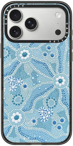 CASETiFY Impact iPhone 17 Pro Max Case [Slim/Compatible with Magsafe / 8.2 ft. 4X Military Grade Drop Protection] - Nadyung (Water) - Aboriginal Art - Clear Black