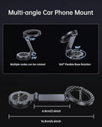 SYNCWIRE for MagSafe Car Mount 【360° Rotation】 Magnetic Phone Holder for Car, Adjustable Metal Arm, Car Magnet Phone Mount for Dashboard, Car Accessories Fit iPhone 17 16 15 14 13 Pro Max &All Phones