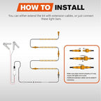 FIERYRED 12V Interior Light Bar Kit, Dimmable Camping Lights, Weatherproof IP67, Aluminum Magnetic Mount with Dimmer Switch, Portable Lights for Camping Tent Awning RV Car Trailer Boat (4 Pcs, Amber)