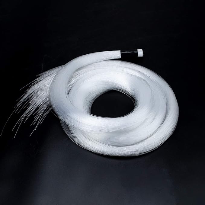 AZIMOM PMMA Plastic Mixed 375pcs 9.8ft Fiber Optic Cable Strands 0.03in/0.04/0.06in End Glow Roll Bunch Fiber String for Star Sky Roof Ceiling Decoration All Kind LED Light Engine Driver
