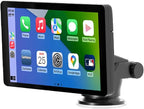 Car and Driver INTELLIDASH 7" HD Touchscreen – Portable Apple CarPlay Wireless Android Auto Screen for Car, Bluetooth Stereo, Backup Camera Support, Mirror Link, GPS Navigation, Siri, Google, SiriusXM