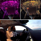 CHINLY 16W 650pcs 0.03in 13.1ft Fiber Optic Lights Star Ceiling Headliner Light Kit, APP Car Use Bluetooth RGBW LED, Remote Music Mode Optical Fiber+Adapter+Cigarette Lighter for Car/Home Theater