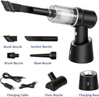8Kpa Mini Handheld Vacuum Cleaner,120W High Power Cordless Car Vacuum, 2 in 1 Keyboard Vacuum & Air Duster with LED Light & Multi-Nozzles for Car, Computer, Sewing Machine
