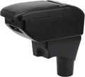 AULPHIKE Compatible with Nissan March Micra Armrest 2011-2016 Car Center Console Organizer Armrests Double Layer Storage with USB Ports（Carbon Fiber Style）