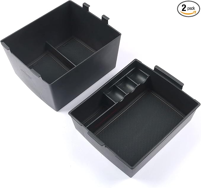 CDEFG for 2022 2023 2024 2025 2026 Ford Maverick Center Console Organizer Tray for 2022-2026 Maverick Armrest Trays Storage Box Coin Holder Maverick Truck Accessories, 2-Pack (Black Trim)