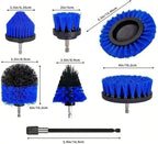 Nylon Round Cleaning Brush Set for Electric Drill - High-Density Bristle Carpet and Glass Cleaning Tool Kit(7pcs-bule)