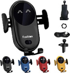 Smart Car Wireless Charger Phone Holder, Smart Sensor Car Wireless Charger, Fashion Car Charger (Black)