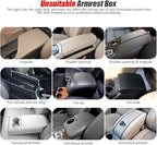 ESKONKE [Upgraded] Car Center Console Cover with 2 Storage Bags - Premium Nappa Leather Armrest Cover, Scratch & Wear Resistant, Waterproof Car Interior Accessories (Black)