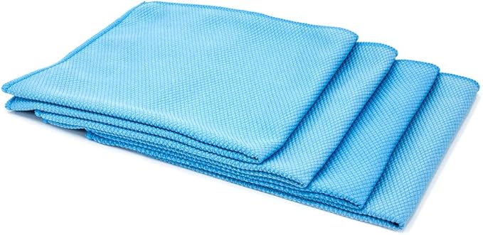 Autofiber Diamond Glass Microfiber Window and Chrome Towel - Pack of 4, Blue (16 inch x 16 inch)