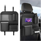 Car Backseat Organizer, 4 Storage Pockets Vehicle Back Seat Protector Kick Mat with Touch Screen Tablet Holder, Automotive Travel Storage Accessories, Universal for Truck SUV RV
