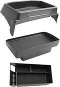 LUWU 3PCS 2025 2026 Mustang Mach E Dashboard Storage Tray Compatible with Ford Mustang Mach E 2021-2026 Accessories Center Console Armrest Box Hidden Organizer Tray Behind Screen ABS Material