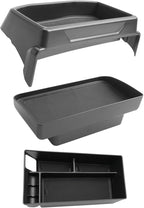 LUWU 3PCS 2025 2026 Mustang Mach E Dashboard Storage Tray Compatible with Ford Mustang Mach E 2021-2026 Accessories Center Console Armrest Box Hidden Organizer Tray Behind Screen ABS Material