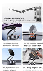 Upgraded adjustable vacuum magnetic car phone holder, strongest suction cup phone holder, 360° foldable car holder, suitable for cars/mirrors/smooth surface, compatible with iPhone and Android (black)