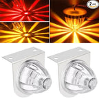 2PCS Dual Revolution LED Watermelon Lights with Bracket, Semi Truck Marker Lights with 3 Color Modes, Super Bright Star Watermelon LED Light, Universal Underglow Light for Trucks (Red and Amber)