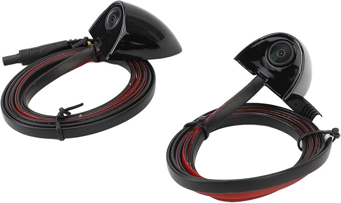 Car Blind Spot Camera Side View Backup Camera Kit Universal 12V NTSC IP67 80° Wide Angle Left Right Pair Output