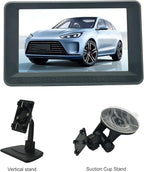 Blind Spot Camera with 5” BSD Monitor Kit, HD 1080P Monitor Side View Camera Kit, Door Tape Mounted Blind Spot Cam Silver