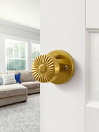Privacy Door Knob Gold Door Knob, Bedroom Bathroom Vintage Bright Gold Door Handle Interior Brushed Gold DoorKnob, Stainless Steel Knob, 1 Pack
