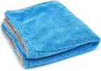 Autofiber Royal Plush Double Pile Microfiber Detailing Towel - Pack of 3 Blue/Gray (16 inch x 16 in, 700 GSM)