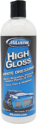 High Gloss White Dressing, Vinyl, Rubber, and Plastic Restorer for A Super Shine Finish, Car Detailing Trim, Mold, and Tire Dressing, Quick Dry, Low Sling Formula, Bubblegum Scent, 16 oz
